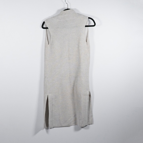 Wilfred Aritzia Olivie Wool Open Front Sleeveless Cardigan Sweater Gray XXS - Picture 4 of 4